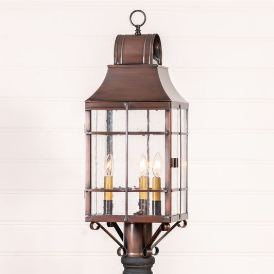 Stenton Outdoor Post Light in Solid Antique Copper - 3-Light