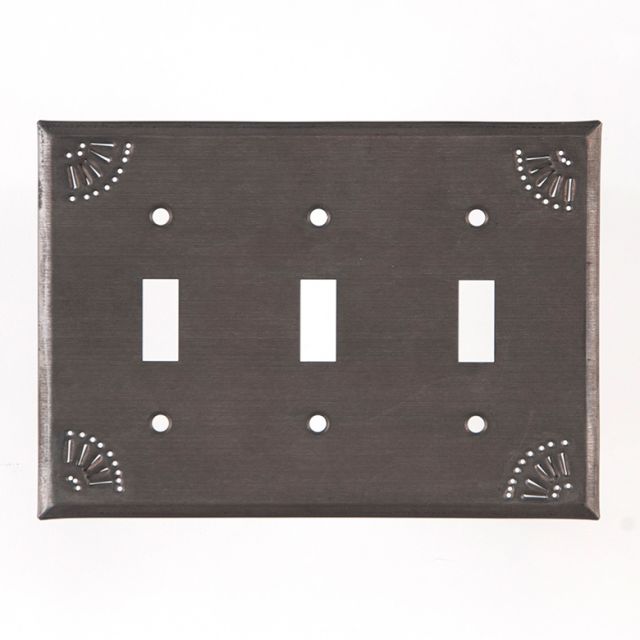 Triple Switch Cover with Chisel in Kettle Black