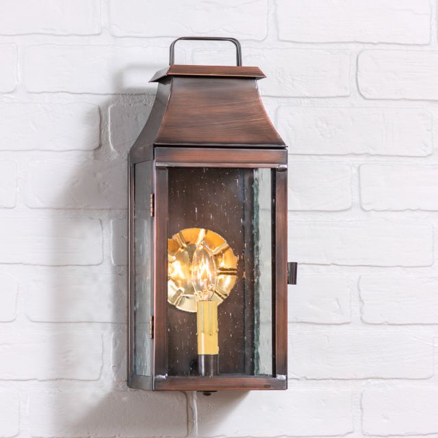 Valley Forge Outdoor Wall Light in Solid Antique Copper - 1-Light