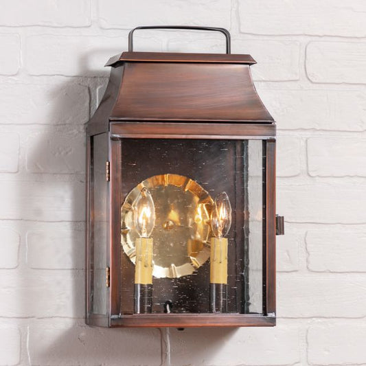 Valley Forge Outdoor Wall Light in Solid Antique Copper - 2-Light