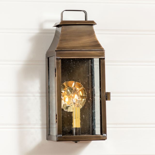 Valley Forge Outdoor Wall Light in Solid Weathered Brass - 1-Light