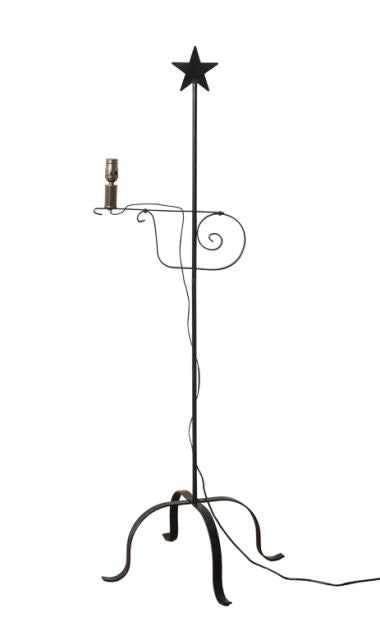 Wrought Iron Star Top Adjustable Floor Lamp