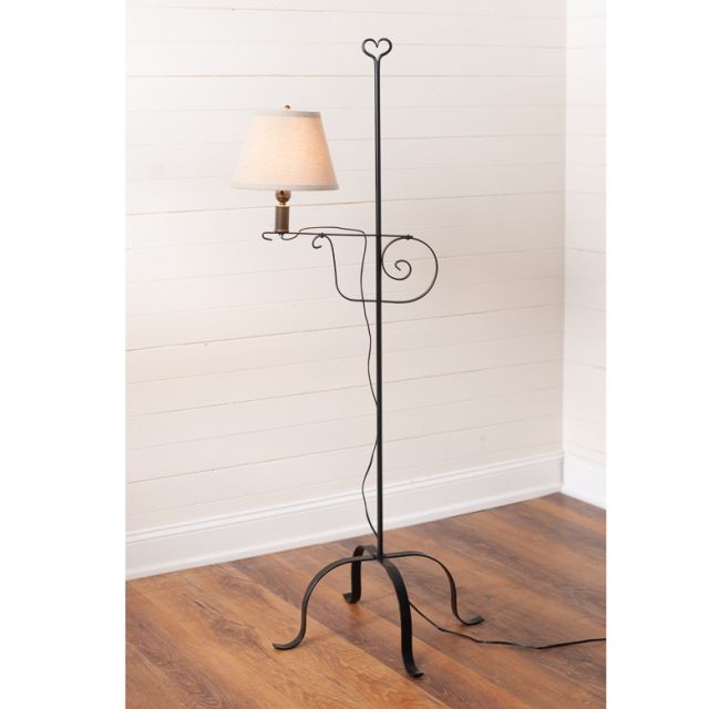 Wrought Iron Heart Top Adjustable Floor Lamp