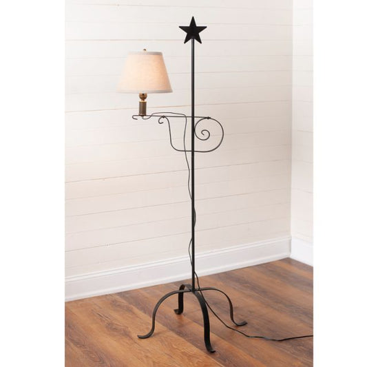 Wrought Iron Star Top Adjustable Floor Lamp